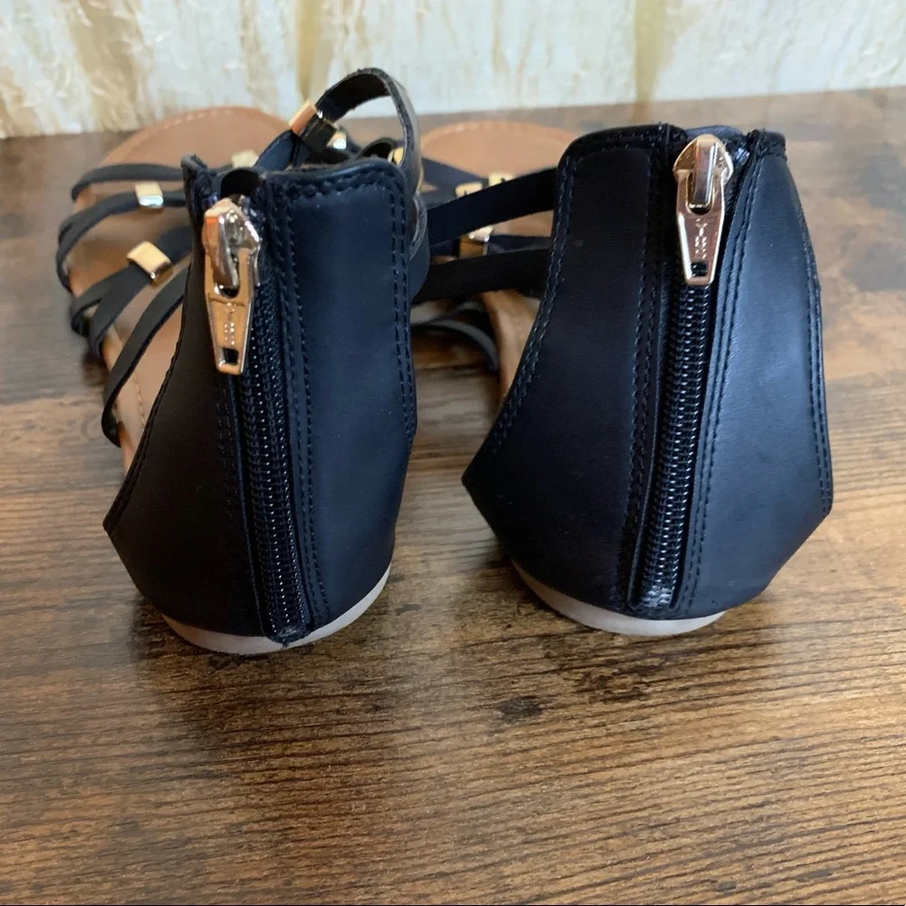 Merona Black Strappy Gladiator Embellished Sandals